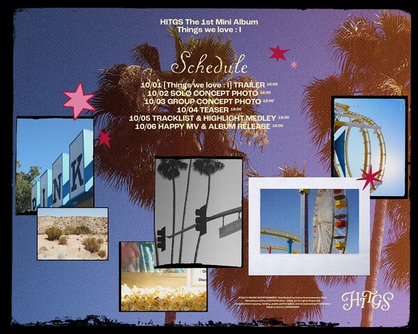 ▲ 힛지스 첫 미니앨범 '싱스 위 러브 : 아이' 스케줄러가 공개됐다. 제공|에이치뮤직엔터테인먼트