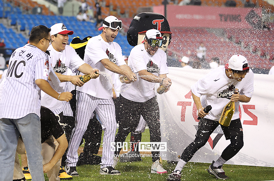 ▲ 김현수 톨허스트 오스틴 박해민 ⓒ곽혜미 기자