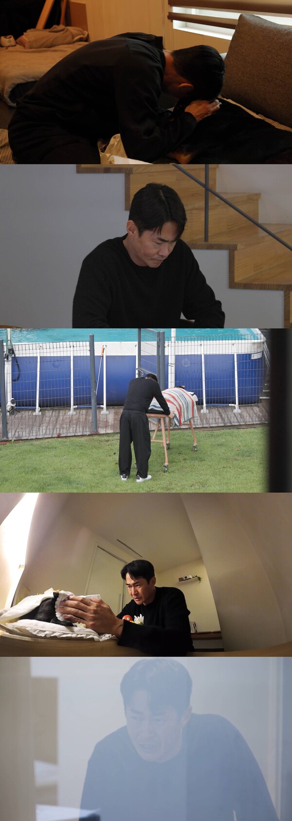 ▲ 19일 방송되는 '미운 우리 새끼'에서 배정남이 자신의 반려견 벨을 떠나 보내는 장면이 공개된다. 제공|SBS