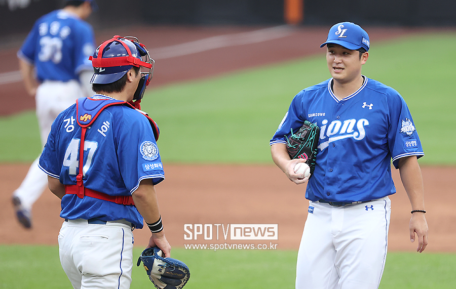 ▲ 강민호 최원태 ⓒ곽혜미 기자