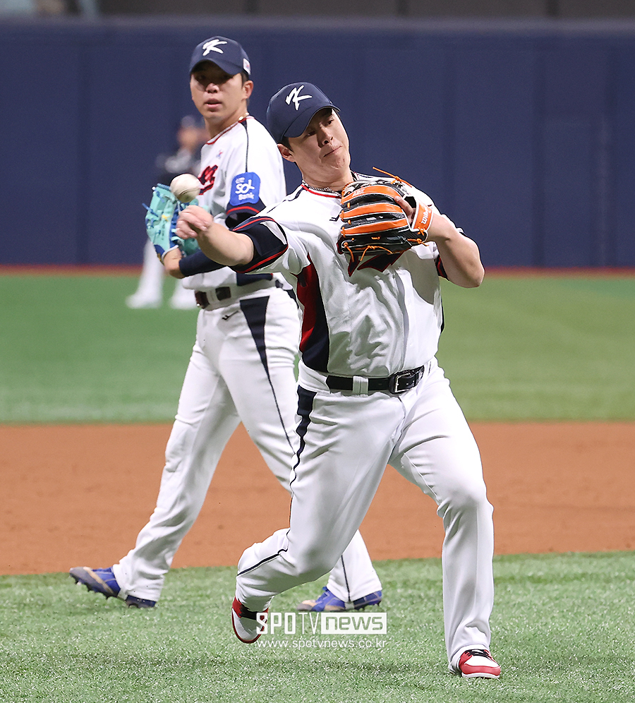 ▲ 체코와 평가전 두 경기에서 7타수 무안타에 그치며 아직 덜 올라온 컨디션을 보여준 노시환 ⓒ곽혜미 기자