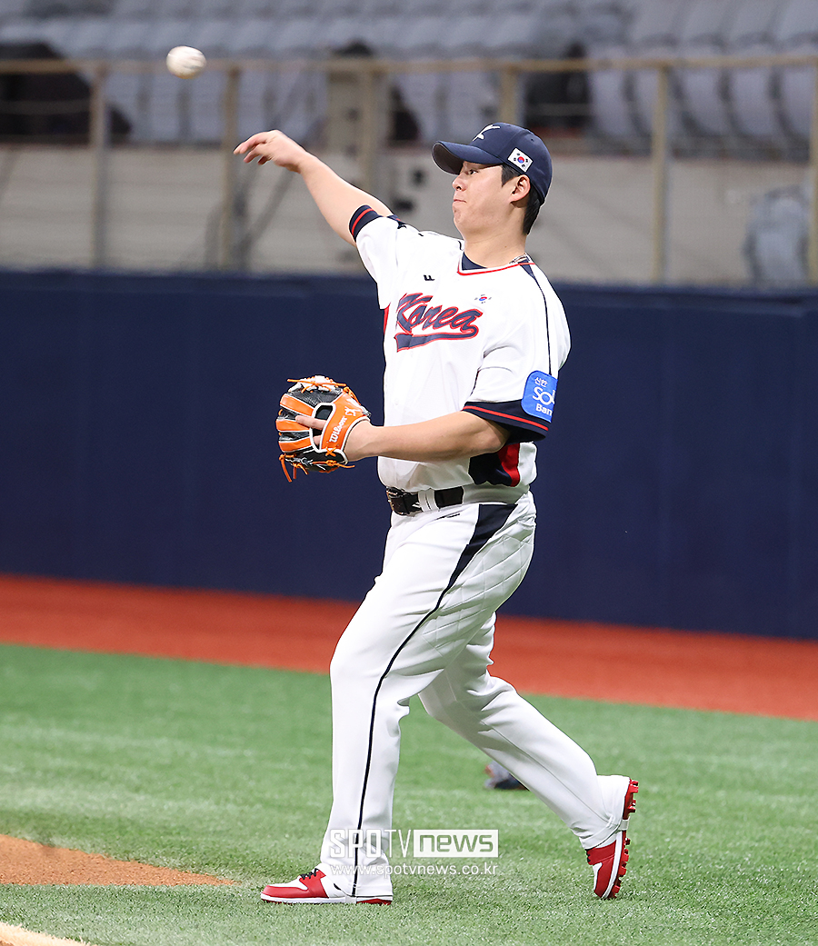 ▲ 일본전에서의 모습이 관심을 모으는 노시환 ⓒ곽혜미 기자