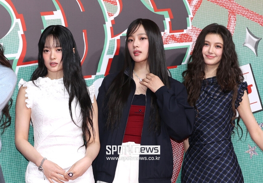 ▲ 왼쪽부터 뉴진스 하니 민지 다니엘. ⓒ곽혜미 기자