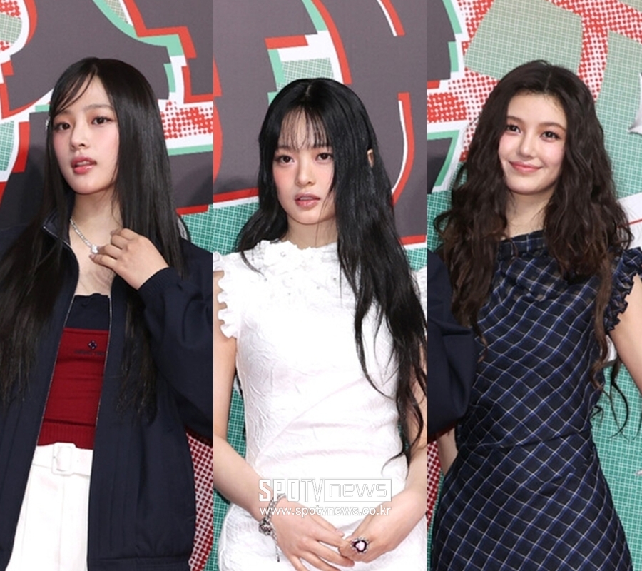 ▲ 왼쪽부터 뉴진스 민지 하니 다니엘.  ⓒ곽혜미 기자