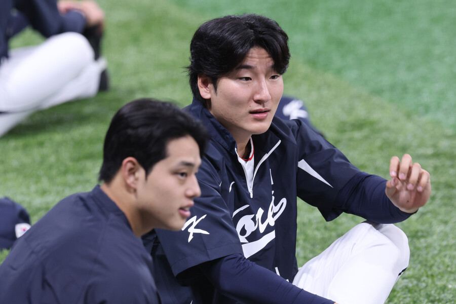 ▲ K 베이스볼 시리즈 일본과 1차전에 선발 등판하는 곽빈 ⓒ연합뉴스